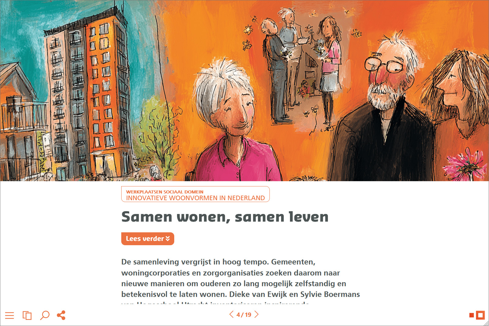 pagina ouderenproject uit magazine Werkplaatsen Sociaal Domein